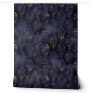 Papier Peint Motif d'aquarelle Patina Damask en cuivre