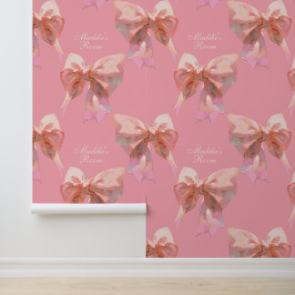 Papier Peint Motif d'arrière-plan rose texte personnalisé amovi