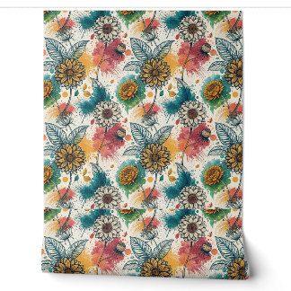 Papier Peint Motif d'art à éclaboussures de peinture de tournes