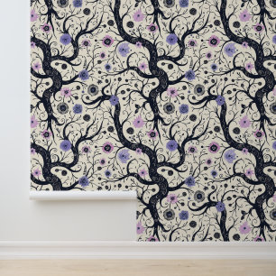 Papier Peint Motif d'art floral gothique