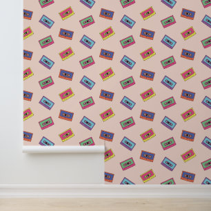 Papier Peint Motif de bande audio Retro Neon
