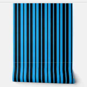 Papier Peint Motif de bandes verticales en bleu noir