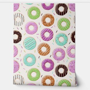 Papier Peint Motif de beignets colorés