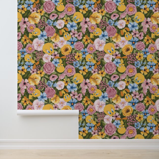 Papier Peint Motif de broderie florale TWEETY™ (Application)