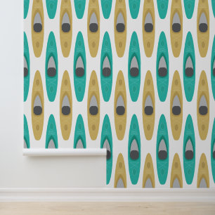 Papier Peint Motif de canoës Kayak Kayak