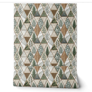 Papier Peint Motif de carrelage feuille de pin et de marbre de