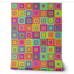 Papier Peint Motif de Carrés Colorés