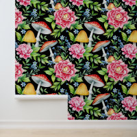 Motif de champignons floraux
