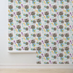 Papier Peint Motif De Chats, Chats Mignons, Chatons, Poisson