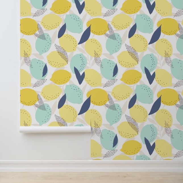 Papier Peint Motif de citron frais (Application)