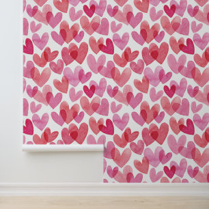 Papier Peint Motif de coeur aquarelle