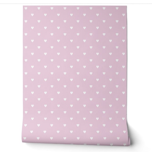 Papier Peint motif de cœur blanc (Déroulement)