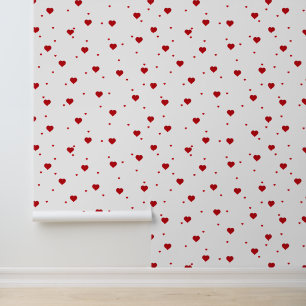 Papier Peint Motif de coeur des Valenties rouges