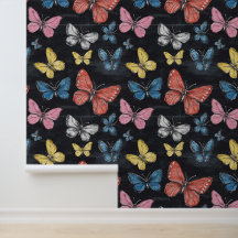 Motif de collection d'insectes colorés de papillon