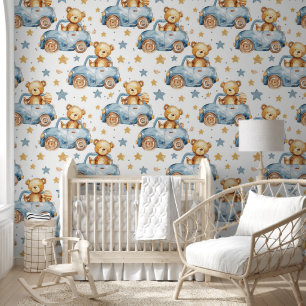 Papier Peint Motif de conduite de nounours bébé