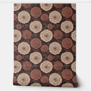Papier Peint Motif de dentelle florale au crochet Earthtone