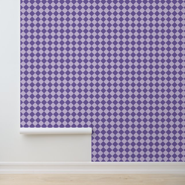 Papier Peint Motif de diamants de Checker Violet (Application)