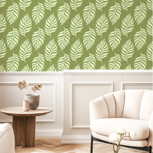 Papier Peint Motif de feuille tropicale verte