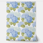 Papier Peint Motif de fleurs d'hydrangea bleu élégant  (Déroulement)