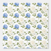 Papier Peint Motif de fleurs d'hydrangea bleu élégant  (Recto)