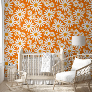 Papier Peint Motif de fleurs rétro des années 70