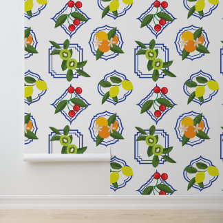 Papier Peint Motif de fruits méditerranéens