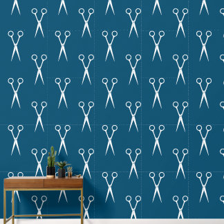 Papier Peint Motif de la liste de cheveux ciseaux