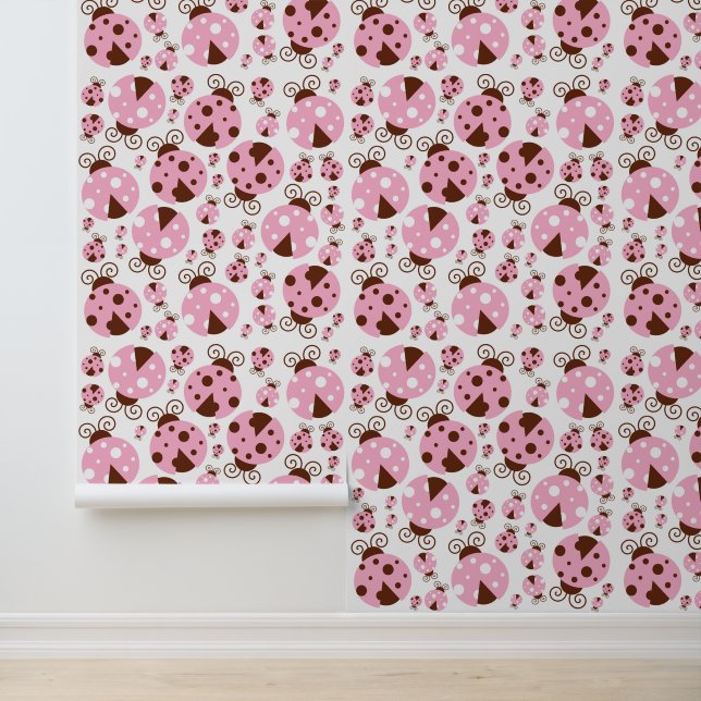Papier Peint Motif De Ladybugs, Mignons Ladybugs, Pink Ladybugs (Application)
