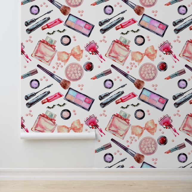 Papier Peint Motif de maquillage aquarelle (Application)