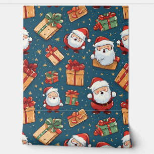 Papier Peint Motif de Noël Père Noël