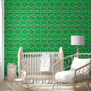 Papier Peint Motif de peau d'animal Tigre vert