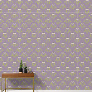 Papier Peint Motif de pétoncle floral sur violet
