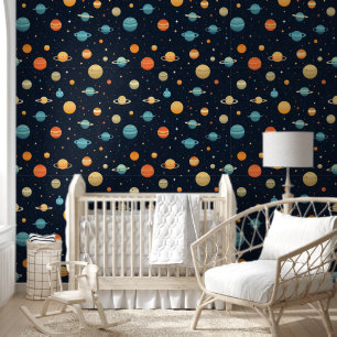 Papier Peint Motif de planète spatiale colorée