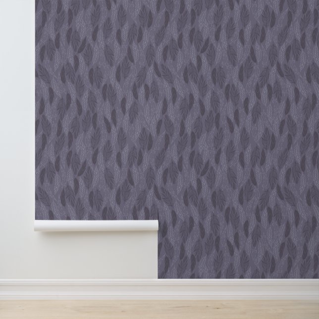 Papier Peint Motif de plumes modernes violettes (Application)