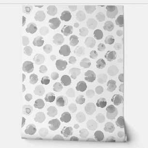 Papier Peint Motif de points à l'aquarelle marron