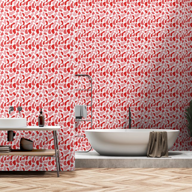 Papier Peint Motif de points d'onde Abstraits (Salle de bain)