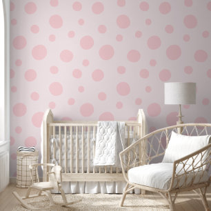 Papier Peint Motif de points rose clair