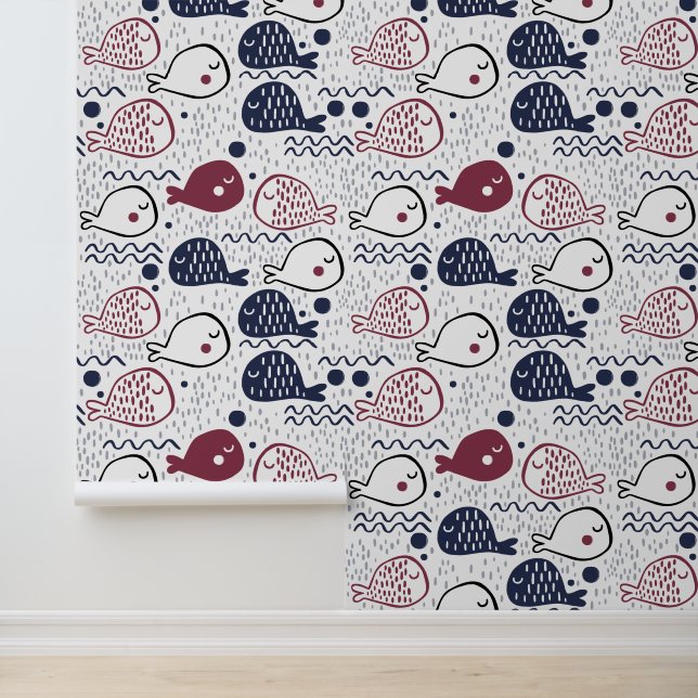 Papier Peint Motif de poisson mignon (Application)