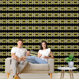 Papier Peint Motif de rayure transparente ornemental jaune doré