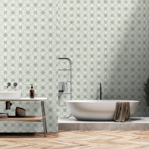 Papier Peint Motif de répétition géométrique vert Sage