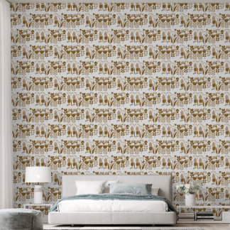 Papier Peint Motif de silhouette florale abstraite moderne