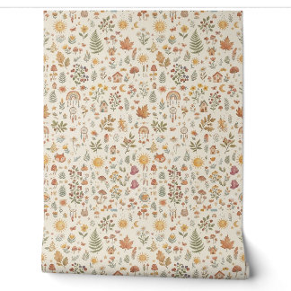 Papier Peint Motif de soleil et de arc-en-ciel de la nurserie m