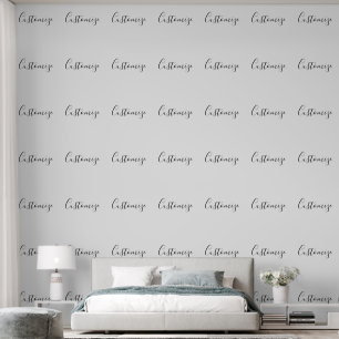 Papier Peint Motif de texte de script moderne modifiable   Noir