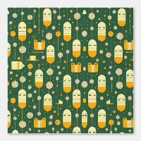 Motif de trappes et d'arbres Abstraits futuristes