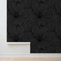 Motif de tuiles florales noires et grises
