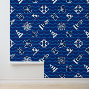 Papier Peint Motif de Vagues Nautiques