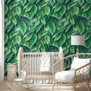 Papier Peint Motif de verdure de l'île tropicale jungle