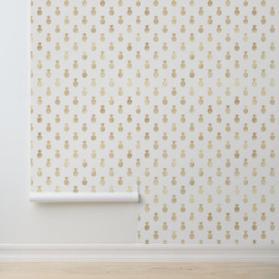 Papier Peint Motif deananas Tropical Gold