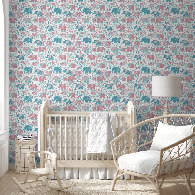 Papier Peint Motif d'éléphant de bébé 6 (Enfants)