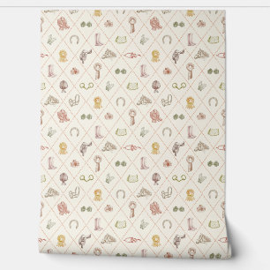 Papier Peint Motif diamanté élégant beige équitation